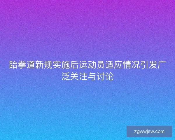 跆拳道新规实施后运动员适应情况引发广泛关注与讨论