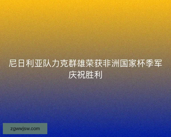 尼日利亚队力克群雄荣获非洲国家杯季军庆祝胜利